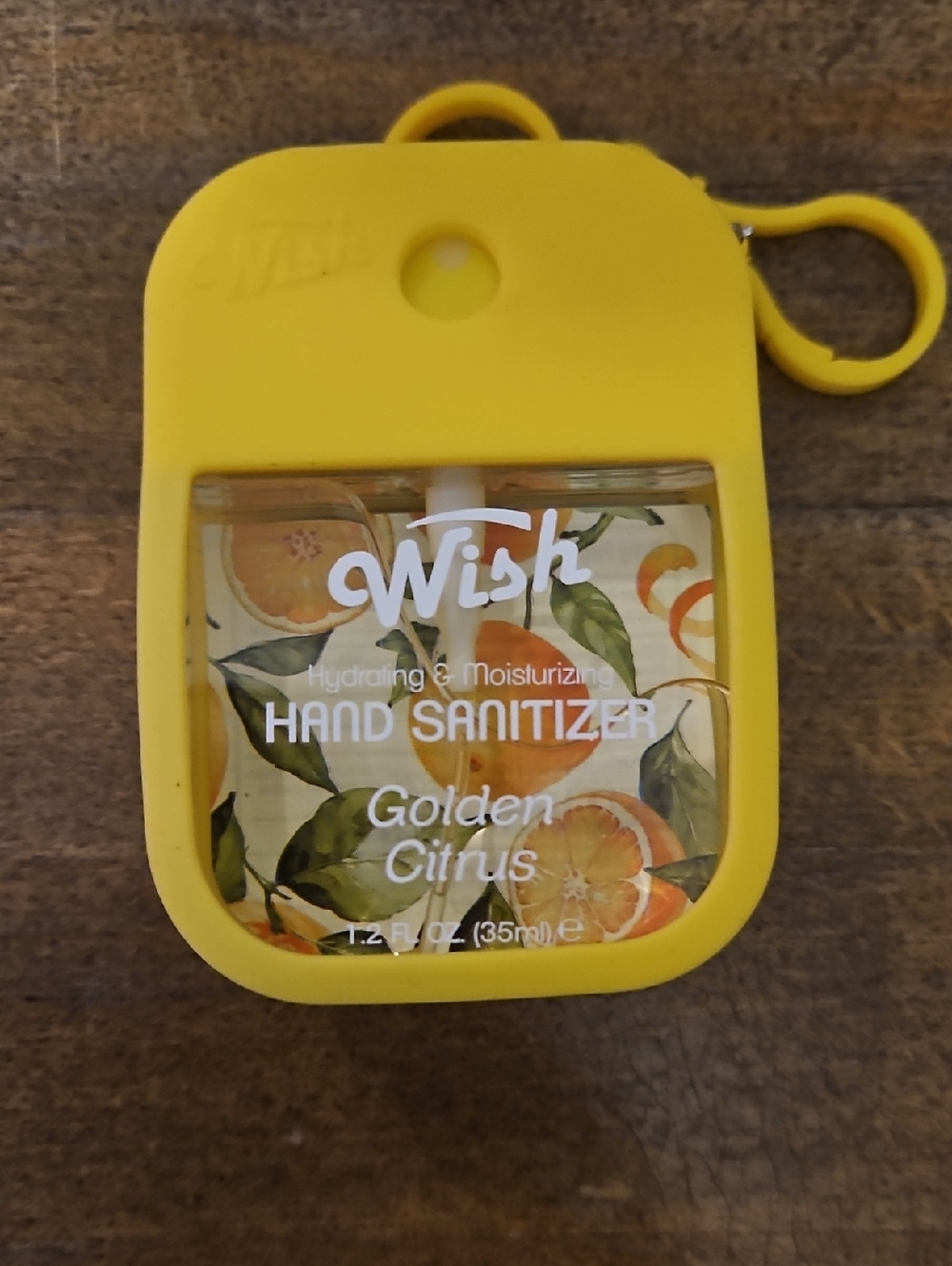 Wish Yellow Silicone Citrus Hand Sanitizer Case